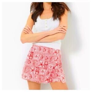 Lilly Pulitzer Alicent Mini Skort Sz 8 Seaside Harbour Mizner Red